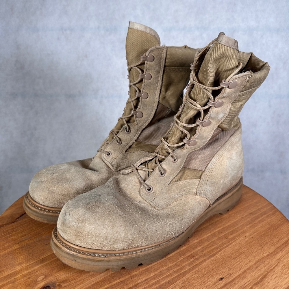 Vibram Military Tactical Boots Mens Size 14 Tan Good Suede Nylon Combat Boots